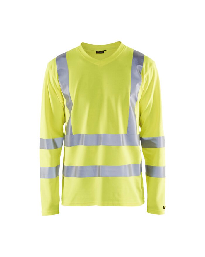 T-Shirt manches longues haute visibilité col V anti-UV