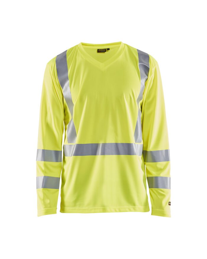 T-Shirt manches longues haute visibilité col V anti-UV anti-odeur