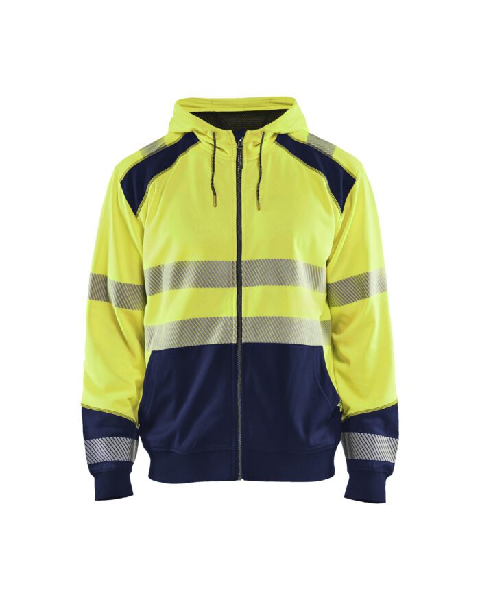 Sweat zippé à capuche haute-visibilité