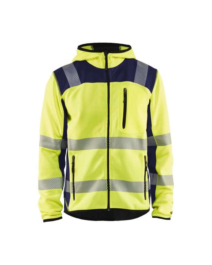 Veste tricotée à capuche haute-visibilité