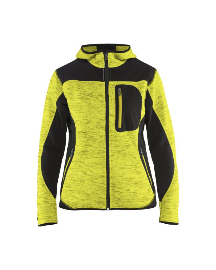 Veste tricotée à capuche femme